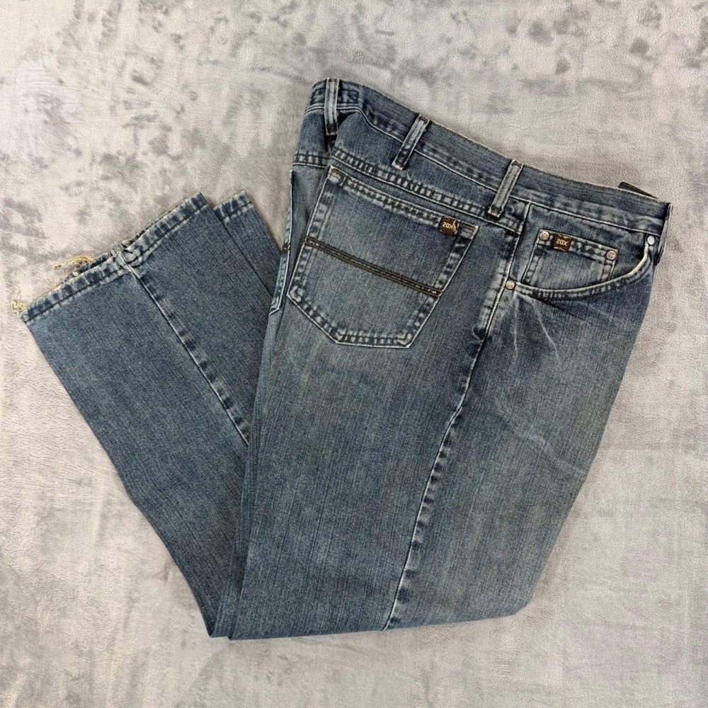 Wrangler 20X Starched Rigid Jeans Men's 34x30 Blue Denim Pants Western Cowboy - Picture 1 of 6